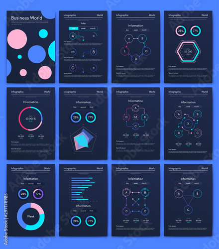 Modern infographic vector concept. Business graphics brochures.