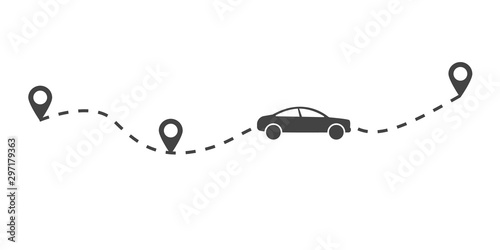 Flat car route monochrome concept