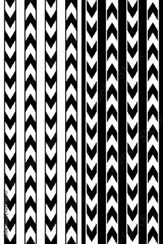 Abstract Seamless Black and White Pattern with Arrows. Geometric Zigzag for Wallpaper. Raster Illustration