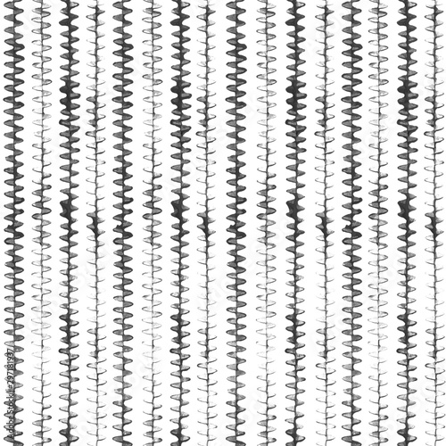Seamless black and white pattern of wavy lines. Use for design packaging, wrappers, wallpapers.