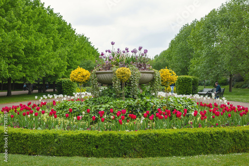 London, UK. Regent's Park in city centre. Traditional English style of Royal Garden.