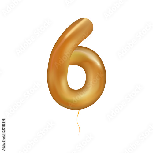Number balloon 6 vector color illustration