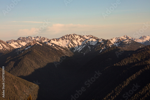 Panoramic View of Hurricane Ridge, mountainous area in Olympic National Park, Washington. Pacific Northwest Mountains, Protected National Forest Area, Scenic Mountain View, Ridges and Peaks