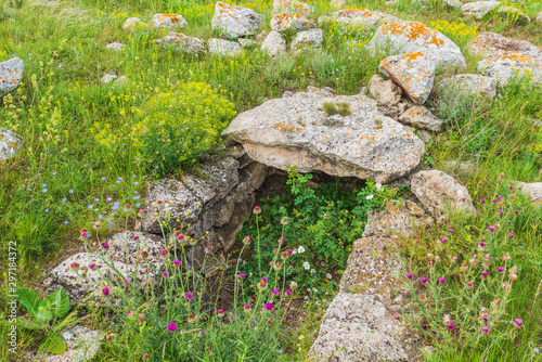 Ancient burial place. Crimea steppe- landscape park. Kerch peninsula