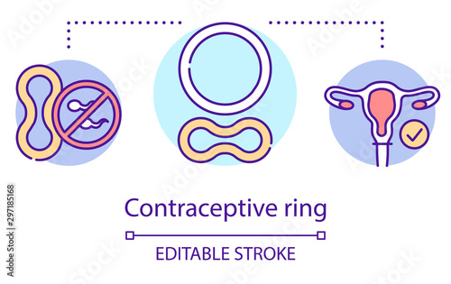 Contraceptive ring concept icon. Vaginal contraception. Hormonal birth ...