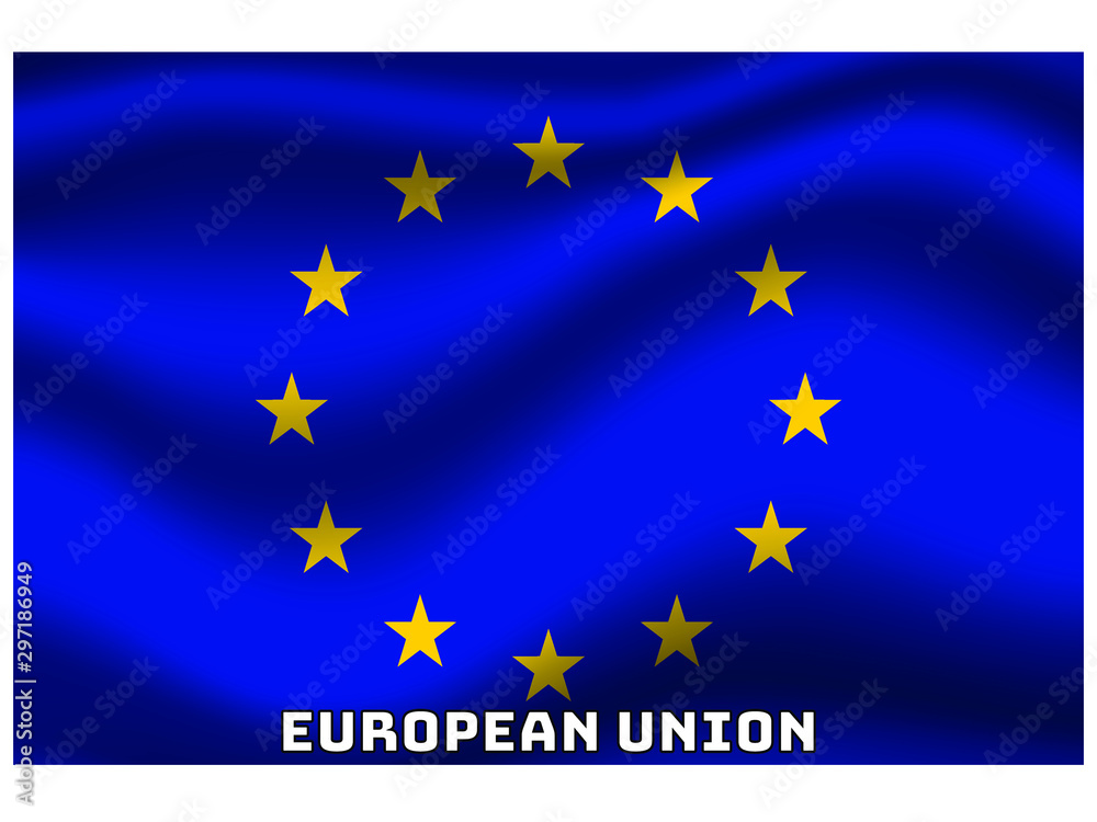 National flag of European Union. Original colors and proportion. Graphic design vector illustration, from  countries set. For icon, logo, web, education.