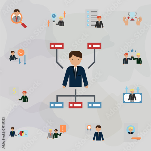 Hierarchical structure color icon. Universal set of business for website design and development, app development