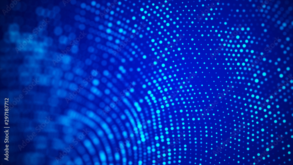 Futuristic blue dots background. Big data visualization. 3d rendering. Futuristic blue dots background. Big data visualization. 3d rendering.
