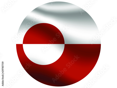 National flag of  Greenland. Original colors and proportion. Graphic design vector illustration  from  countries set. For icon  logo  web  education.