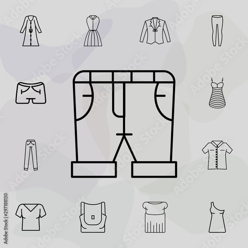 Capri, clothes, denim icon. Universal set of clothes for website design and development, app development