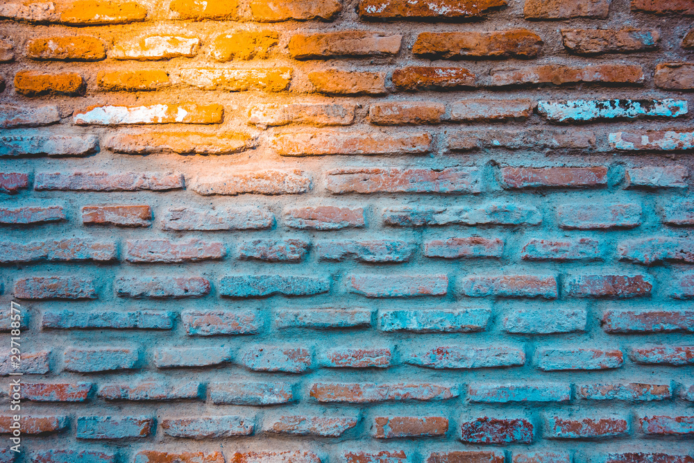 Fototapeta premium brick facade in warm colors