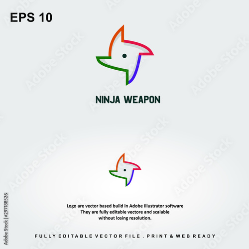 Logo Design Ninja Weapon Logo Template