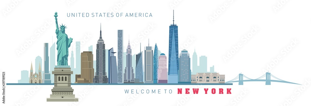 vector illustration of New York city silhouette