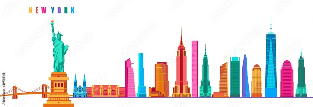 Fototapeta New York City vector illustration of an abstract background