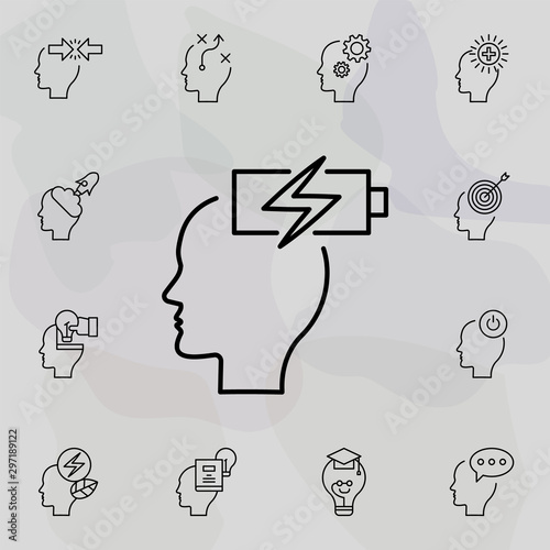 Energy, brain, recharge icon. Universal set of creative thinking for website design and development, app development