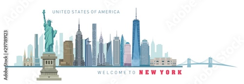 vector illustration of New York city silhouette
