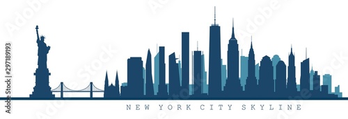 silhouette of New York city skyline