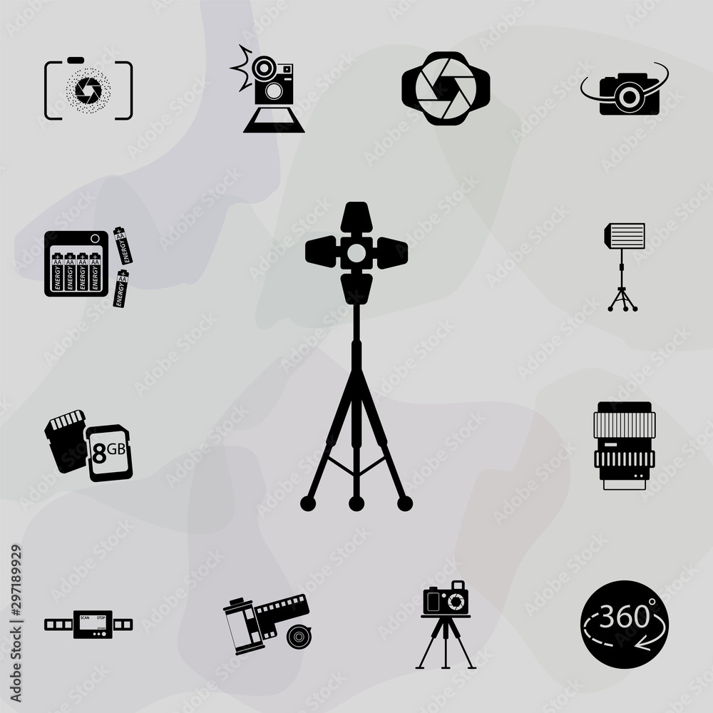 Obraz premium Studio Lights icon. Universal set of equipment photography for website design and development, app development