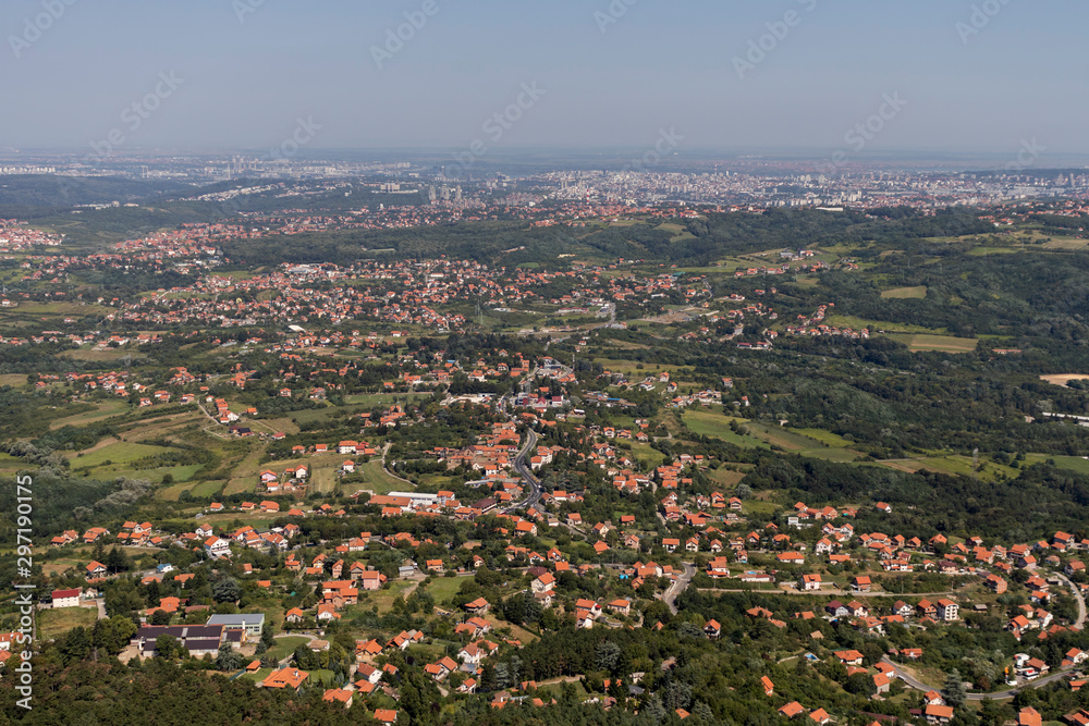 Amazing panoramic view from Avala Tower, Serbia