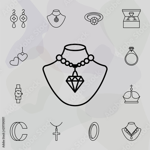 necklace icon. Universal set of jewelry for website design and development, app development