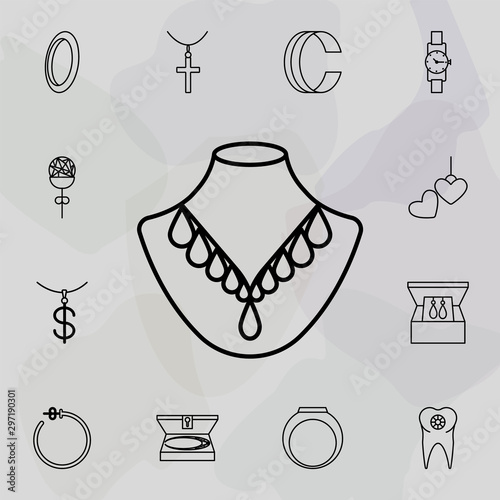 necklace icon. Universal set of jewelry for website design and development, app development