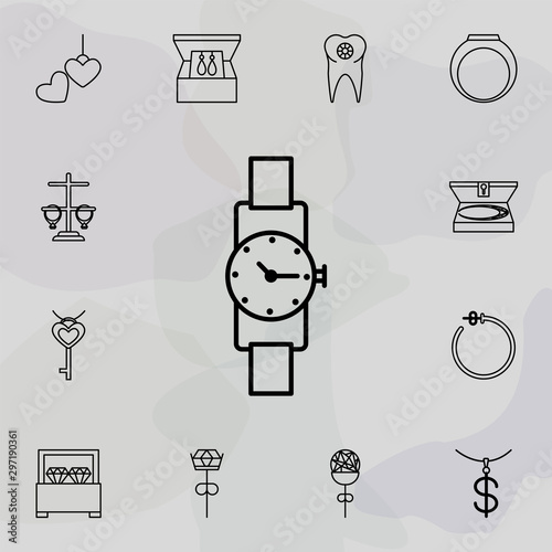 watch icon. Universal set of jewelry for website design and development, app development © gunayaliyeva