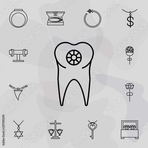 tooth icon. Universal set of jewelry for website design and development, app development