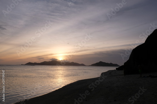 sunset on La Digue