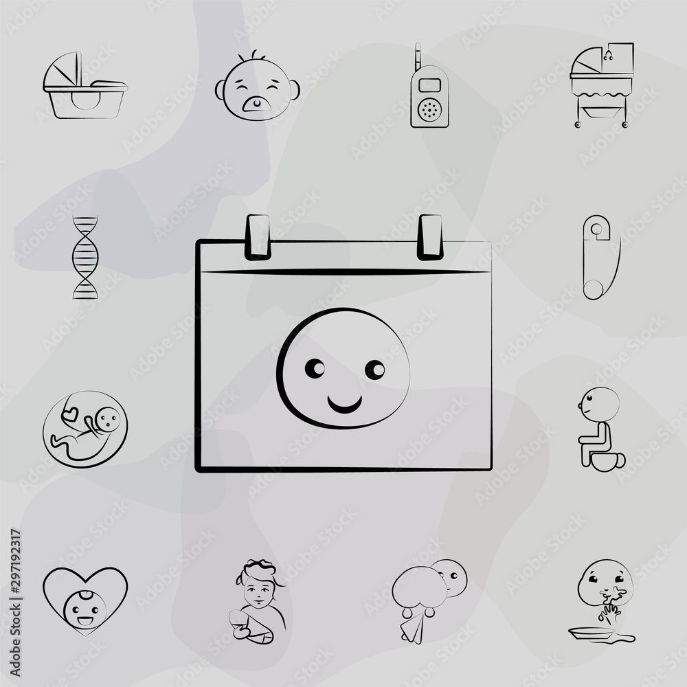 baby born calendar concept line icon. Universal set of maternity for  website design and development, app development Stock Vector | Adobe Stock
