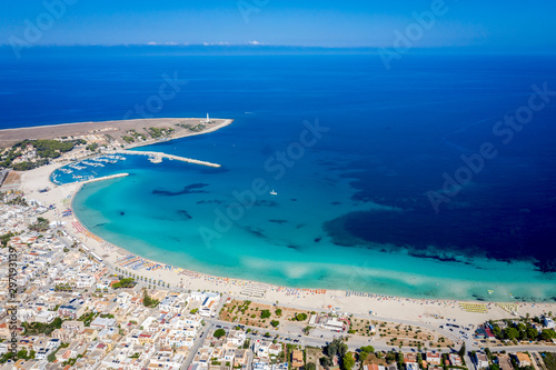 San vito lo Capo coast line tourist beach aerial view photo