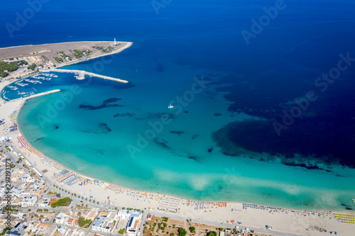 San vito lo Capo coast line tourist beach aerial view photo