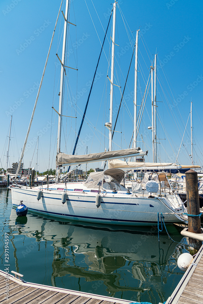 Yachts in the port of Rimini, Italy