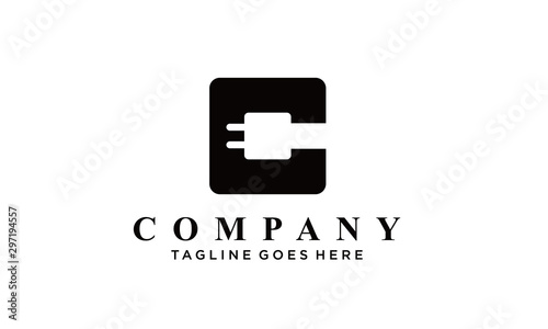 letter C electric logo Vectors Royalty design inspiration