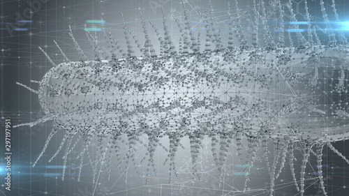 Bild auf Leinwand Bacteria molecular chemistry engineering medicine for vaccine disease - 3D illus