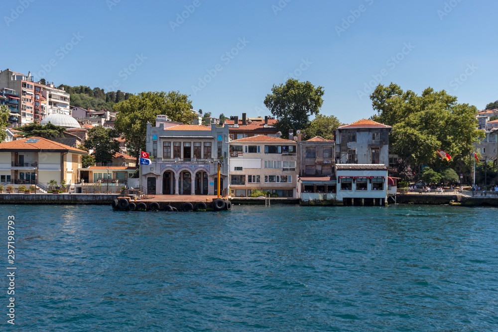 Panorama from Bosporus to city of Istanbul, Turkey