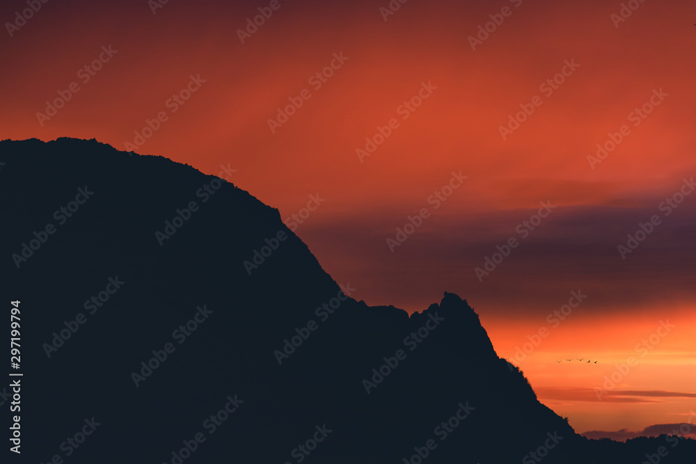 Mountain Silhouette Sunset