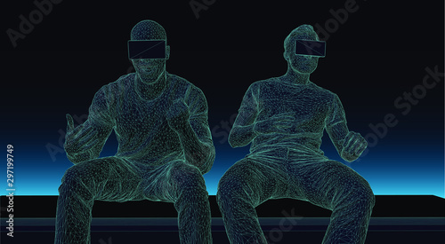 two friends playing a virtual reality game