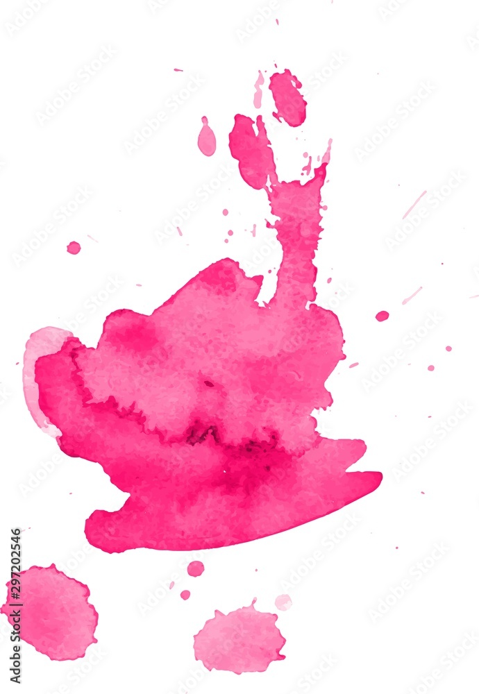Colorful abstract watercolor stain with splashes and spatters.
