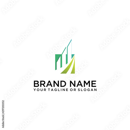 financial logo design with full color vector template style