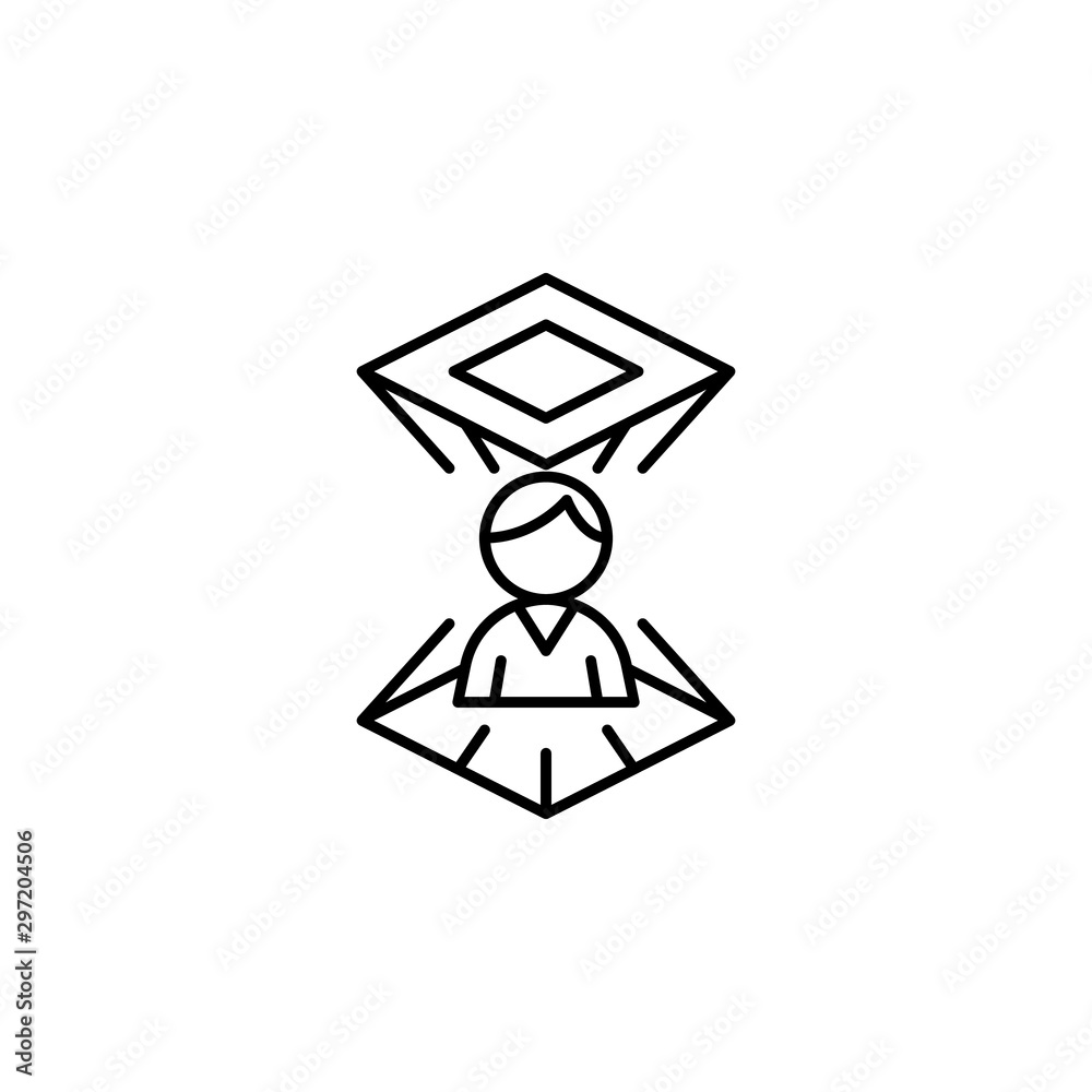 Hologram man icon. Simple line, outline vector of artificial Intelligence icons for ui and ux, website or mobile application