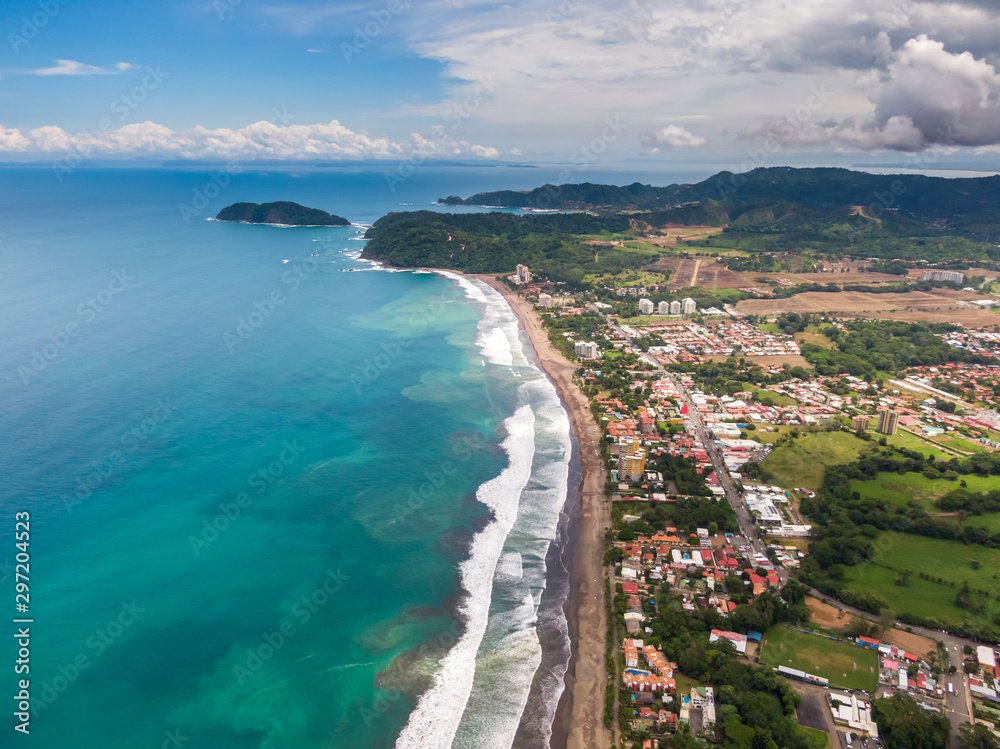 Beautiful aerial view of the Jaco Beach in Costa Rica