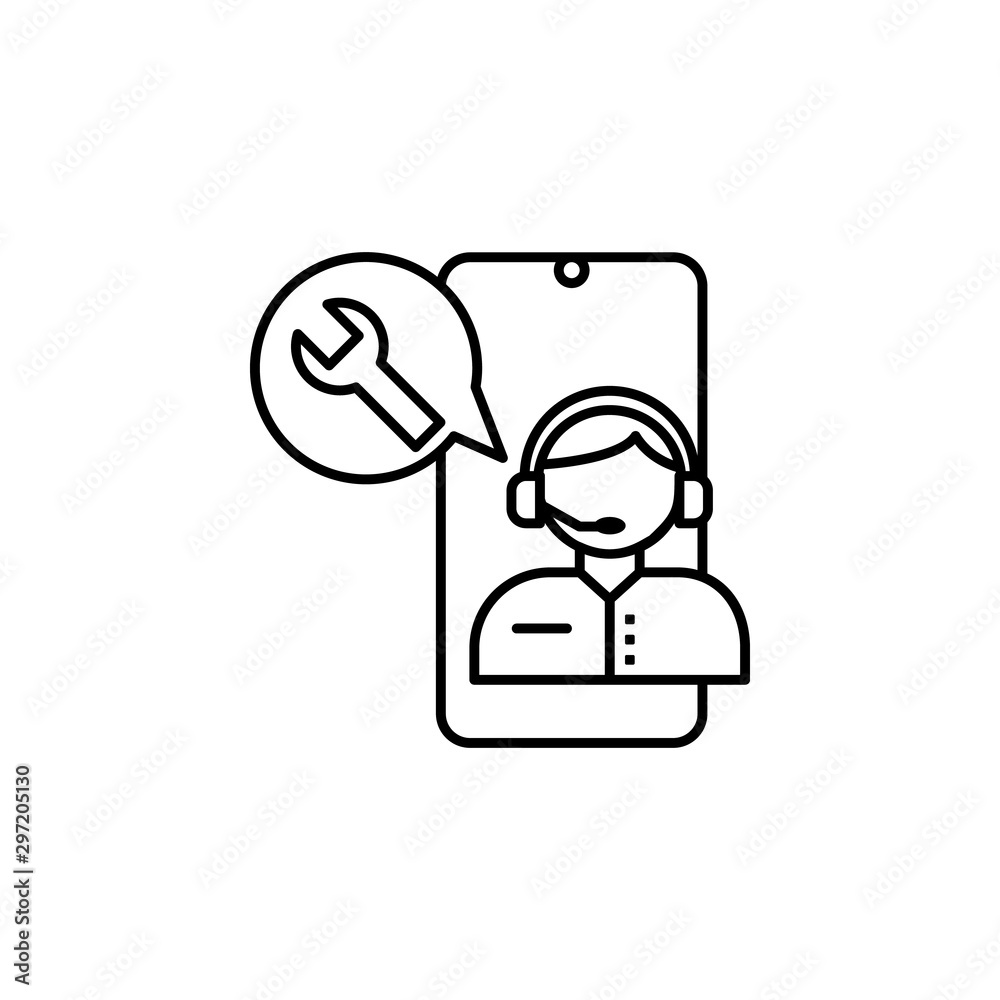 Customer service mobile icon. Element of mobile technology icon