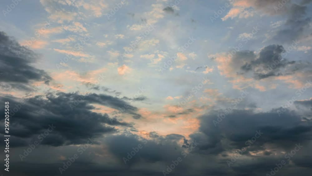Beautiful cloudy sky at sunrise. Timelapse. 4K Beautiful cloudy sky at sunrise. Timelapse. 4K