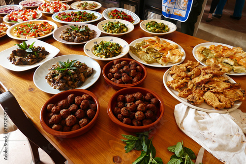 Antipasti prepared during a cooking class photo