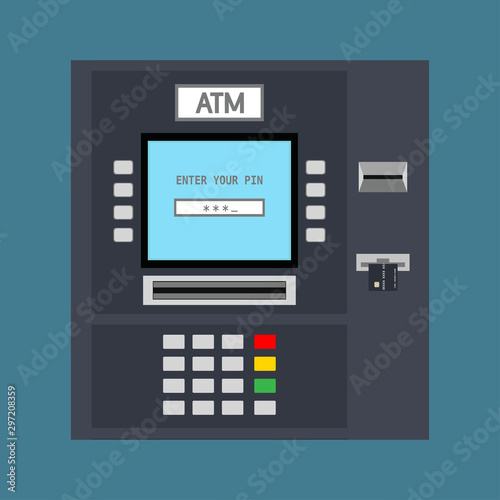 atm machine with a card inserted