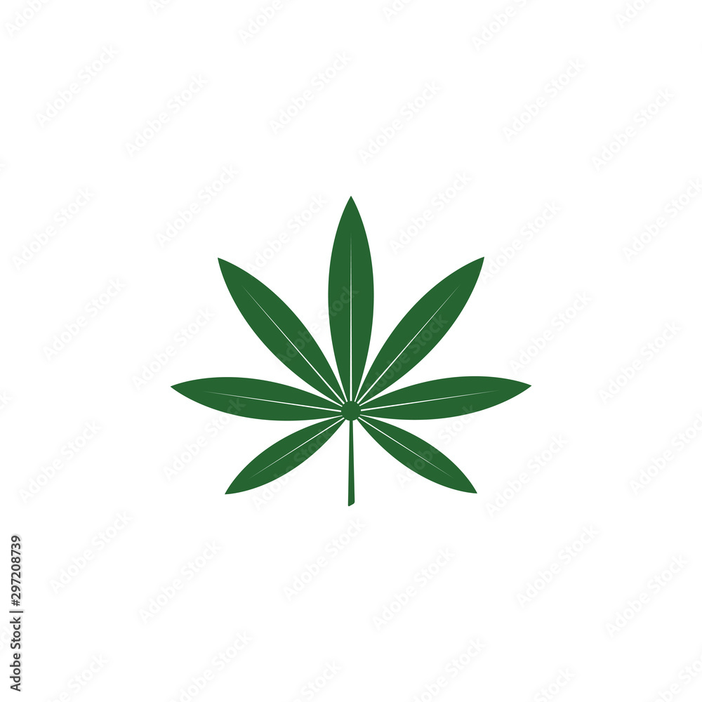 cannabis leaf illustration, green icon