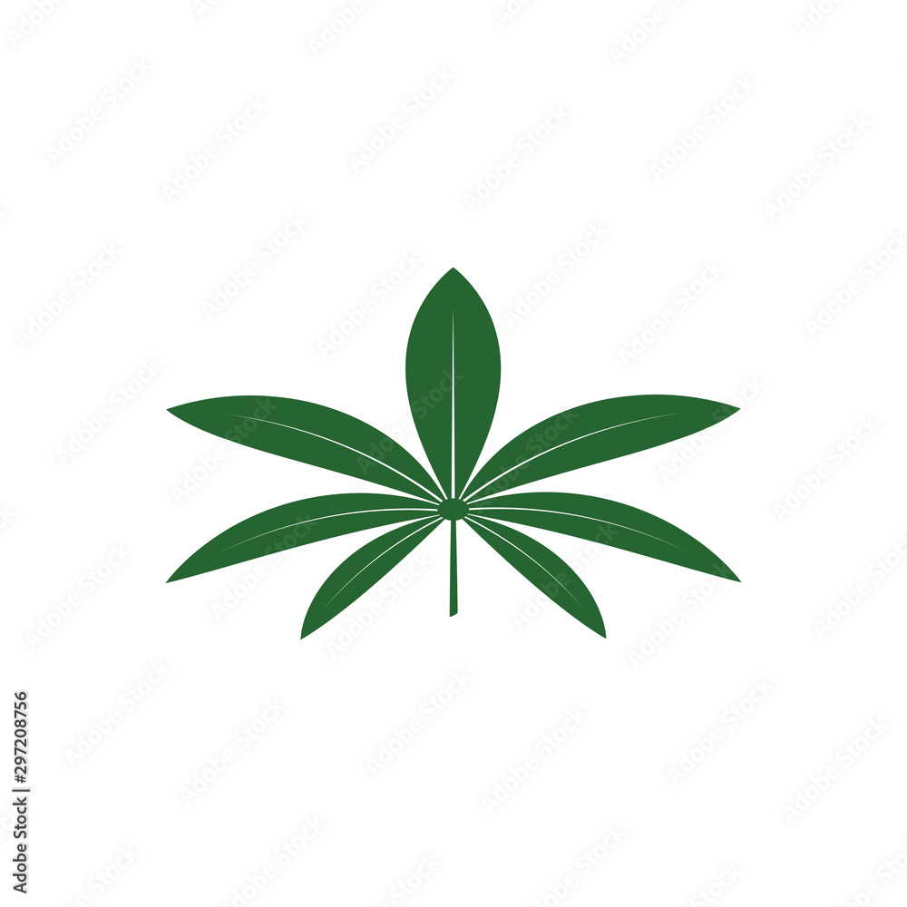 cannabis leaf illustration, green icon