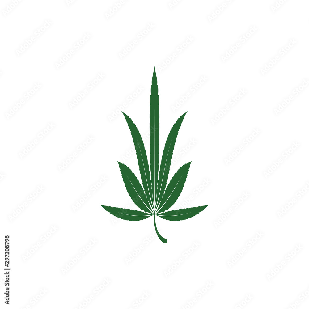 Obraz premium cannabis leaf illustration, green icon