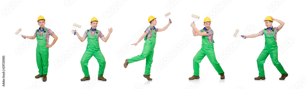 Funny painter isolated on white Funny painter isolated on white