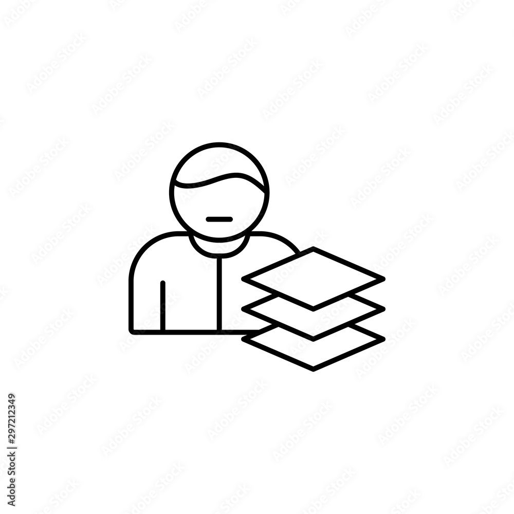 Tasks work office icon. Simple line, outline vector of office icons for ui and ux, website or mobile application on white background